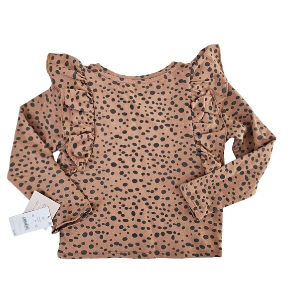 Grayson Mini Polka Dot Ruffle Long Sleeve Girls Top Size 5T Casual Play Party - Picture 2 of 6